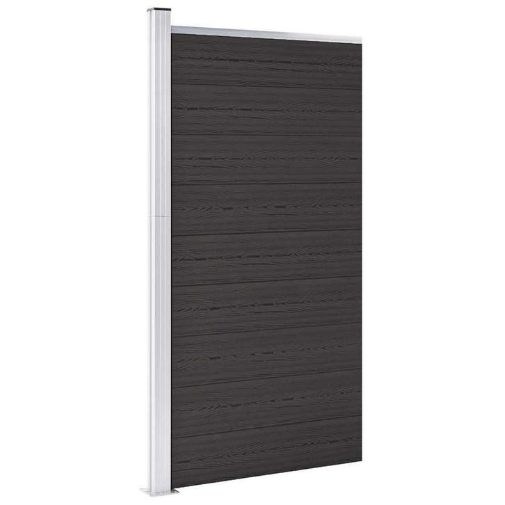vidaXL Schuttingpaneel 95x186 cm HKC zwart, Tuin en Terras, Schuttingen, Nieuw, Kunststof, 1 tot 2 meter, Verzenden