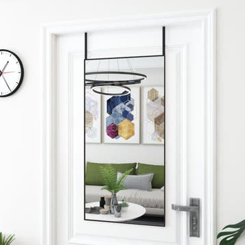 vidaXL Deurspiegel 50x100 cm glas en aluminium zwart, Huis en Inrichting, Woonaccessoires | Spiegels, Verzenden, Nieuw