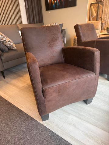 Fauteuil nice in stof kleur bruin, Nieuw, 75 tot 100 cm, Stof, 50 tot 75 cm