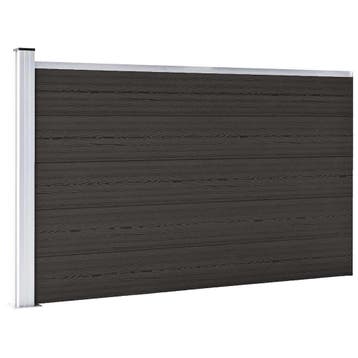 HKC Schutting Zwart 175x105cm | Tweedekansje | OP=OP, 100 tot 150 cm, 150 tot 200 cm, Composiet, Ophalen of Verzenden
