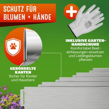 Bloembedrand set van 5 zilver metalen 5mx14cm (Tuinieren), Verzenden, Nieuw