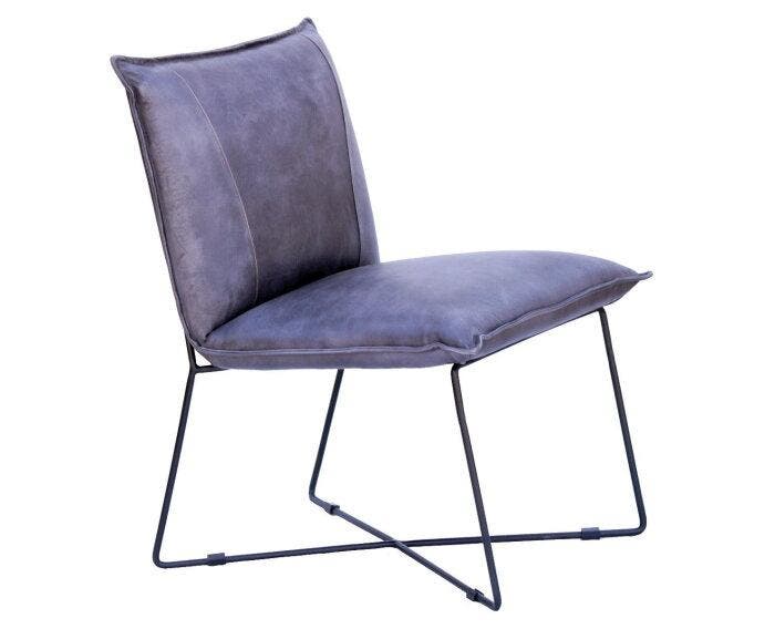 Fauteuil Roxy antraciet leder, Huis en Inrichting, Fauteuils, Nieuw, Ophalen of Verzenden