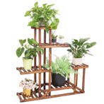 6-laags Houten Plantenstandaard – Plantenrek Grenenhout, Verzenden, Nieuw, Hout, Balkon