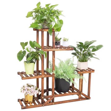 6-laags Houten Plantenstandaard – Plantenrek Grenenhout, Verzenden, Nieuw, Hout, Balkon