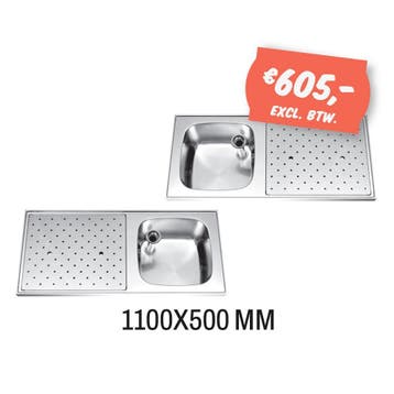 RVS Glazenspoelblad ST-SL-110-1 - Horecajenp.nl, Nieuw in verpakking
