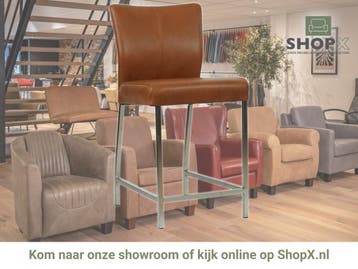 Leren barkruk Revolt laag - Granada Savannah (cognac) -, Nieuw, Leer, Ophalen of Verzenden, 90 cm of meer