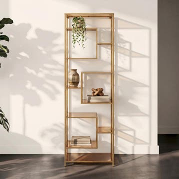 *WOONWINKEL* Kare Design Loft Gold Smal Hoog Wandrek Staal M, Huis en Inrichting, Verzenden, Nieuw