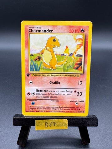 Pokémon - 1 Card - Charmander 46/102 First edition, Hobby en Vrije tijd, Verzamelkaartspellen | Pokémon, Nieuw