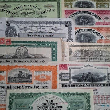 Document - 24 American mining stock certificates, 1889 -1961