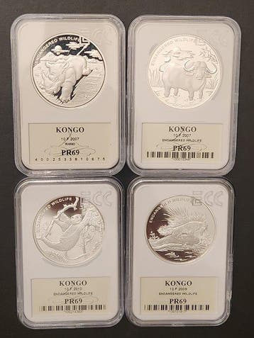 Republiek Congo. 10 Franc 2007/2010, Endangered Wildlife