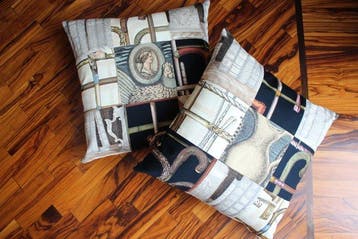 Patchworkkussens met vintage stoffen van Fornasetti - Kussen