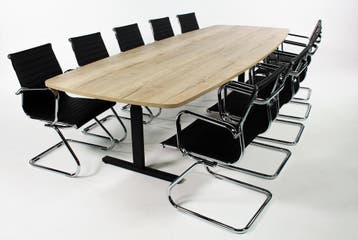KSB Vergadertafel natuur-eiken - zwart 320x120 cm PL Nieuw, Ophalen of Verzenden, Nieuw in verpakking, Bureau