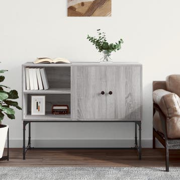 vidaXL Dressoir 100x40x79,5 cm bewerkt hout grijs sonoma, Verzenden, Nieuw, Overige houtsoorten, Minder dan 50 cm