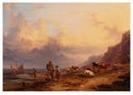 Samuel Williamson (1792-1840) - Fisherfolk at the Beach, Antiek en Kunst, Kunst | Schilderijen | Klassiek