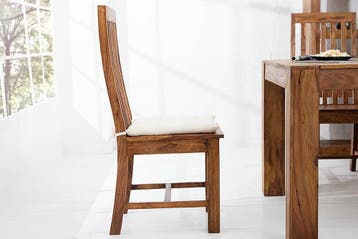 Massieve stoel MAKASSAR Sheesham houten stoel met hoge, Huis en Inrichting, Stoelen, Ophalen of Verzenden, Nieuw