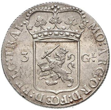 Nederland, Utrecht 3 Gulden 1793, Postzegels en Munten, Munten | Nederland