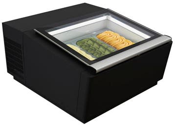 CombiSteel Schepijsvitrine TAFELMODEL | Zwart | 3x 5L | Stat, Witgoed en Apparatuur, Koelkasten en IJskasten, Ophalen of Verzenden