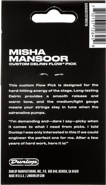 Jim Dunlop Misha Mansoor Bulb Delrin Flow plectrum 6-pack, Ophalen of Verzenden, Nieuw, Elektrische gitaar