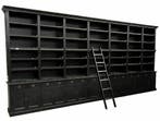 Boekenkast XXXL zwart - zwart met trap Reeuwijk 700 x 260cm, Ophalen of Verzenden, Nieuw