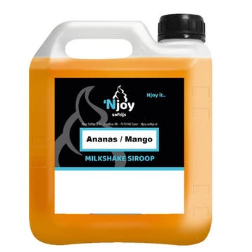 Njoy Milkshake Siroop Ananas/Mango (2 liter), Verzenden, Nieuw