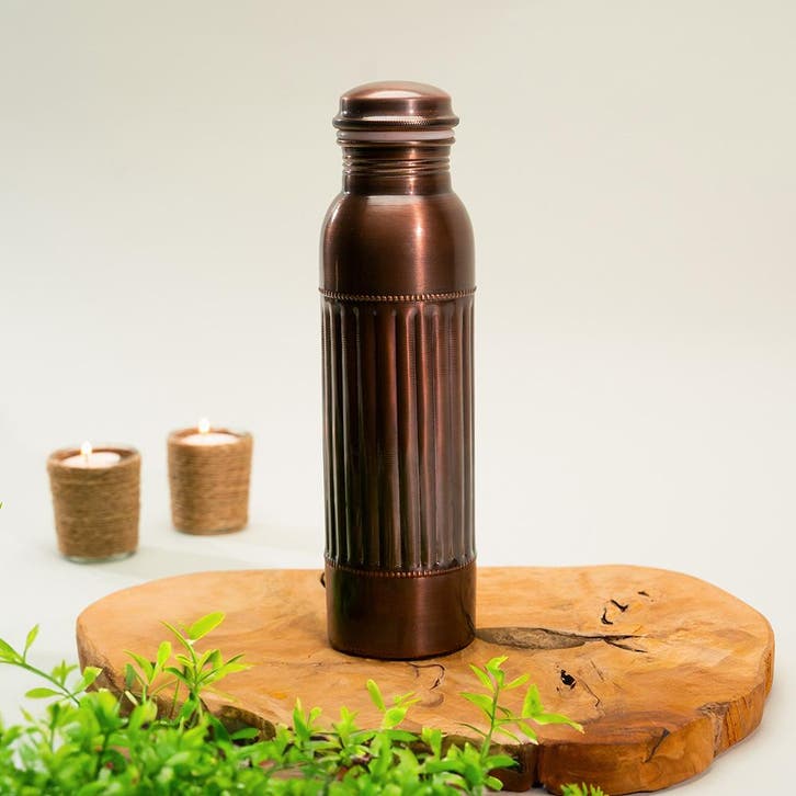 Puur Koperen Waterfles Dot Lining Antique ± 1 liter, Huis en Inrichting, Keuken | Keukenbenodigdheden, Ophalen of Verzenden