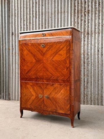 Secrétaire à abattant - Bureau, klepbureau - Walnoot,, Antiek en Kunst