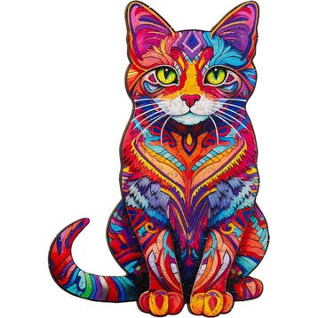 Kruzzel Houten Puzzel Kat - 130 Stukjes voor Creatief Spe..., Ophalen of Verzenden, Nieuw