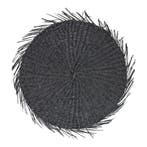 Wanddecoratie Zeegras cirkel franjes zwart  38cm, Verzenden, Nieuw