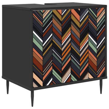 vidaXL Badkamerkast OMMEN Zwart eiken 60 x 40 x 61 cm, Verzenden, Nieuw