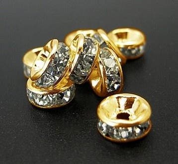 50 x Vergulde kristal rondellen 4 x 2 mm – gat 0,8 mm –, Hobby en Vrije tijd, Kralen en Sieraden maken, Ophalen of Verzenden, Nieuw