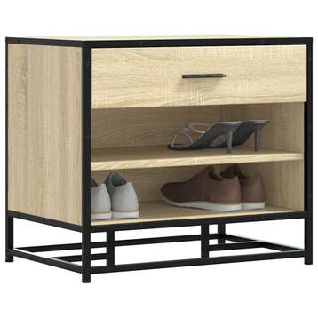 vidaXL Schoenenbank 60x40x53,5 cm bewerkt hout en metaal, Verzenden, Nieuw