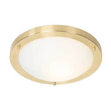 Moderne plafonnière goud 31 cm IP44 - Yuma, Verzenden, Nieuw, Staal