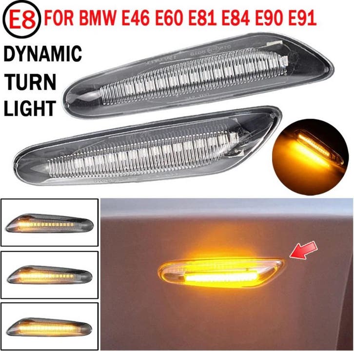 Dynamisch knipperlicht WIT BMW E90 E91 E92 E93 E60 E87 E82, Auto-onderdelen, Verlichting