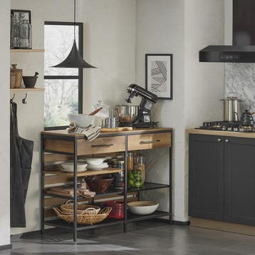 Keuken Eiland Trolley met Lades en Planken - Keukenwagen Sid, Verzenden, Nieuw