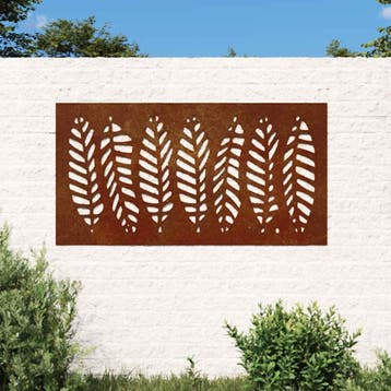 vidaXL Wanddecoratie tuin bladontwerp 105x55 cm cortenstaal, Verzenden, Nieuw
