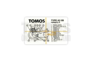 Tomos Type frame sticker blok A3 / 5B, Ophalen of Verzenden, Nieuw, Tomos