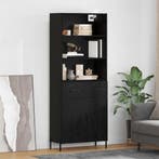 vidaXL buffetkast met lade Zwart eiken 69,5 x 34 x 180 cm, Minder dan 50 cm, Verzenden, Nieuw, Minder dan 100 cm