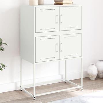 vidaXL Dressoir 68,5x38,5x107 cm staal wit, Verzenden, Nieuw, 50 tot 100 cm, Metaal