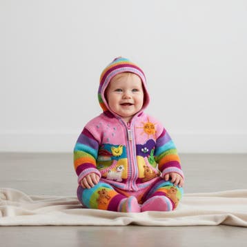 Kleurrijk baby vest van wol, unieke baby cadeaus, Verzenden, Nieuw, Jongetje of Meisje, Jasje