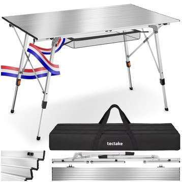Aluminium klaptafel Bastian, in hoogte verstelbaar - zilver, Verzenden, Nieuw