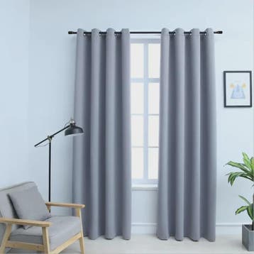 Verduisterende Gordijnen Grijs 140x225cm - Set van 2 met Met, Verzenden, Nieuw