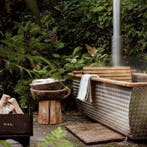 Houtgestookte Hikki hottub | Zweeds | Aluminium en Eiken, Ophalen of Verzenden, Nieuw, Afdekzeil, Vast