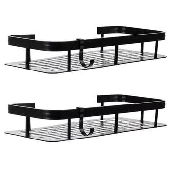 Aluminium Badkamerplank 2-delige Set Zwart – Lichtgewicht,, Ophalen of Verzenden, Nieuw
