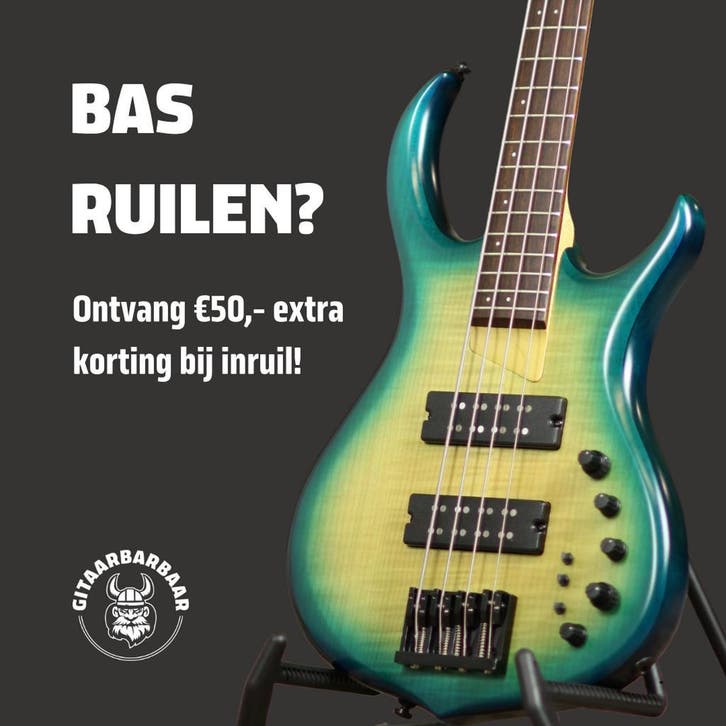 Basgitaar inruilen? Ontvang €50 extra korting!, Muziek en Instrumenten, Snaarinstrumenten | Gitaren | Elektrisch, Zo goed als nieuw