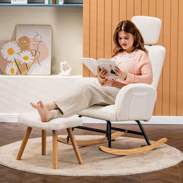 Schommelstoel - Fauteuil met armleuning - Relaxfauteuil - Re, Verzenden, Zo goed als nieuw