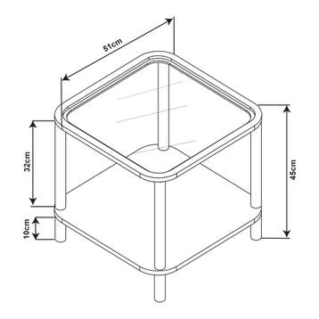Salontafel Latama 51x51x45 cm zwart en brons [en.casa], Verzenden, Nieuw