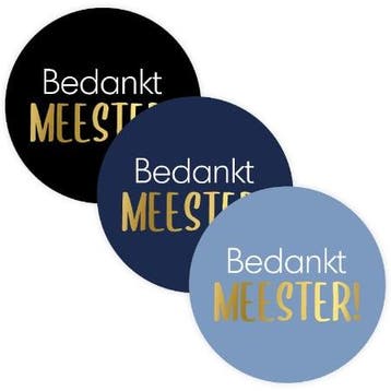 6x Sticker Bedankt MEESTER (Stickers), Ophalen of Verzenden, Nieuw, Meerdere stickers