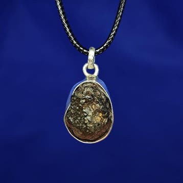 METEORITE SILVER PENDANT -Handgemaakt-. Chondriet, 4,5
