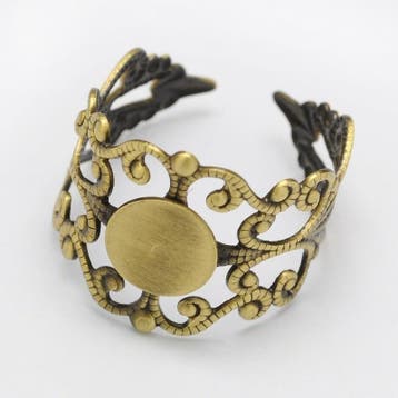 1 x Verstelbare basis ring 17 mm – tray 8 mm – geelkoper, Ophalen of Verzenden, Nieuw, Overige typen