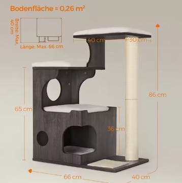 Kattenboom 86 cm – Krabpaal met 3 Platforms, Grot en Sisal, Verzenden, Nieuw